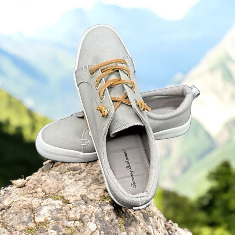 Tommy Bahama Women’s Barrel Tied Rawhide Laces Sneakers Gray Size 9.5 NWT